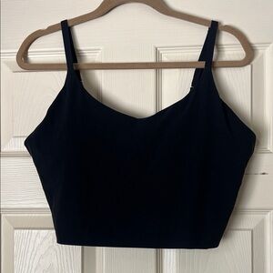 Black long line sports bra